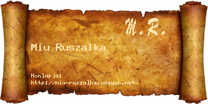 Miu Ruszalka névjegykártya